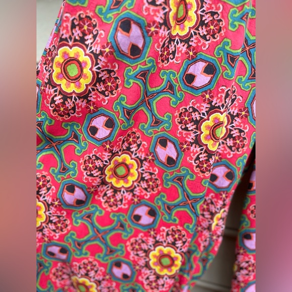 Anthropologie Floral Geometric Jogger Lounge Boho Harem Pants Pink Large - Picture 5 of 5